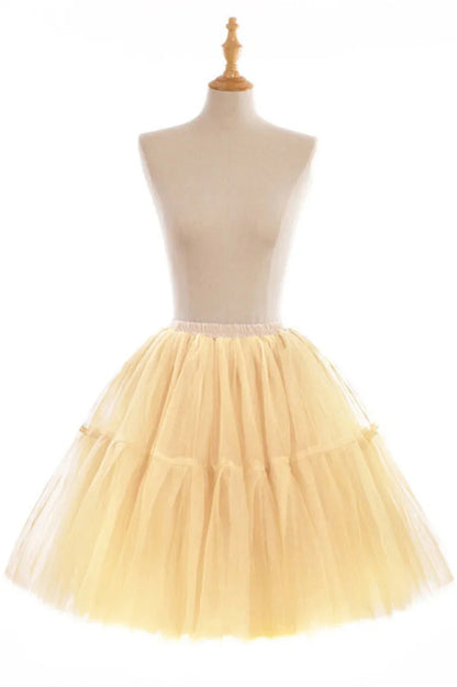 6 Layers Fluffy Ball Gown Women Short Skirts Knee Length Tutu Dress Underskirt Soft Tulle Petticoat for Club Cosplay Marathon