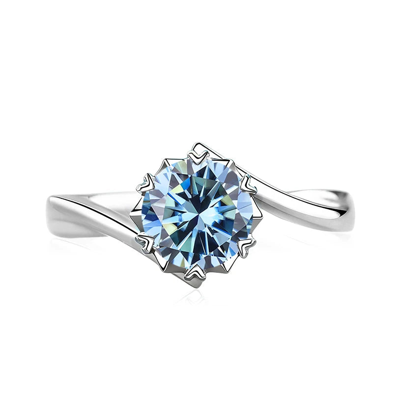 Black Pink Moissanite Women Rings S925 Sterling Silver Jewelry For Wedding Engagement Ring With Certified Women's Ring