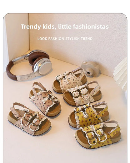 2026 Summmer Girls Shoes Comfortable Soft Sole Sandals Fashionable Open Toe Polka Dot Sandals Boys Girls Beach Shoes