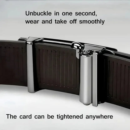 Men's Toothless Inner Belt Is Casual, Fashionable and Simple. The Automatic Buckle Belt Is A Unique Young Man's Belt