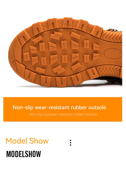Men's Safety Shoes Steel Toe Anti Smash Safety Boots Puncture Proof Construction Wear-Resistant Work Boots
