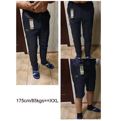 Men's Breathable Sports Pants Lightweight Hiking with Zipper Pocket Quick Dry Water Resistant Fishing Travel Trousers