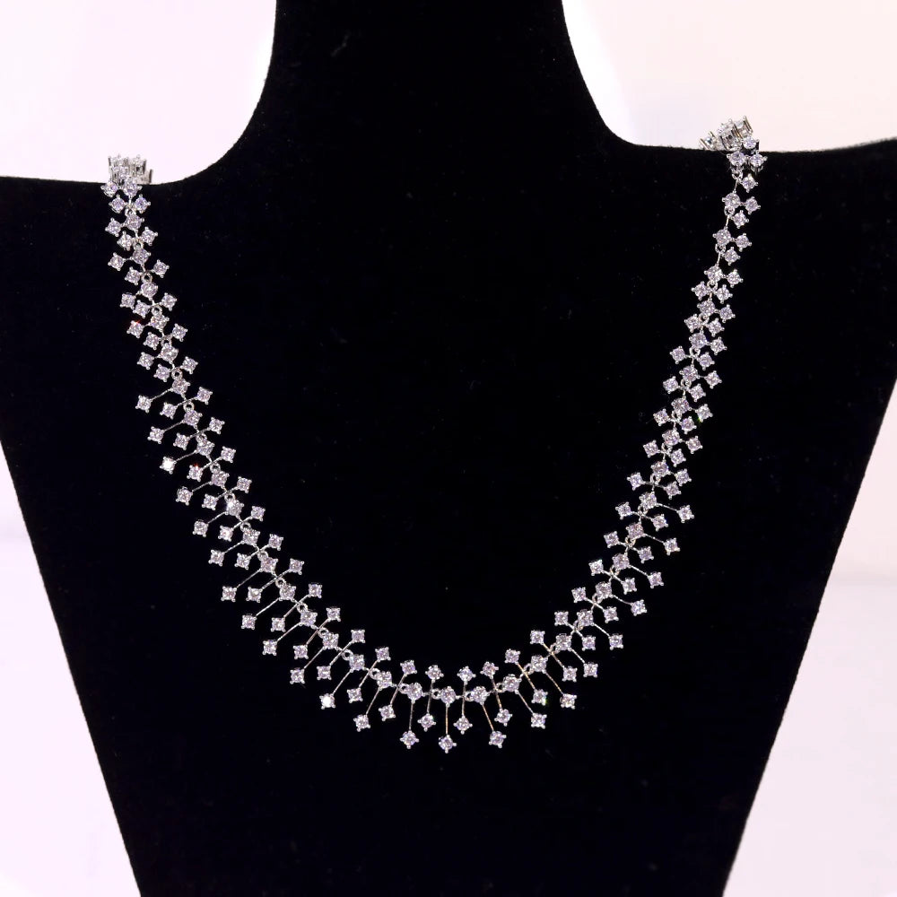 Fashion CZ Bride Indian Jewelry Set for Women Water Drop Wedding Design Choker Necklace Girlfriend birthday Gifts X0520