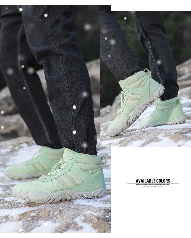 Womens Mens Waterproof Winter Barefoot Shoes Snow Boots Cotton Warm Fur Lined Unisex Walking Hiking Outdoor Shoes