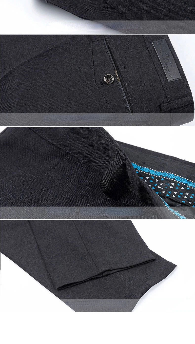 Autumn Thick Summer Thin Business Pants Men's Straight Formal Long Trouser Adult Solid Color Flat Design Casual Suit Pant GOZBKF