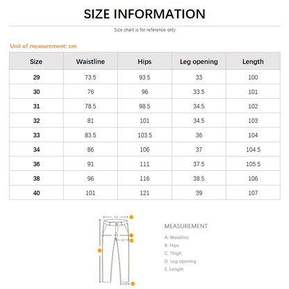 Men’s Korean Style Slim Straight Jeans Spring Cotton Stretch Denim Pants Comfort Fitted Casual Fashion Soft Male Daily Trousers