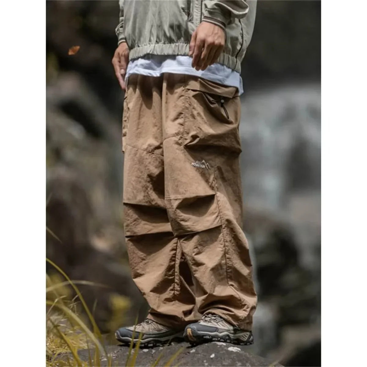 Vintage Baggy Hiking Cargo Pants Men Waterproof Casual Sport Jogging Sping Summer Parachute Pants Outdoor Wide Leg Trousers