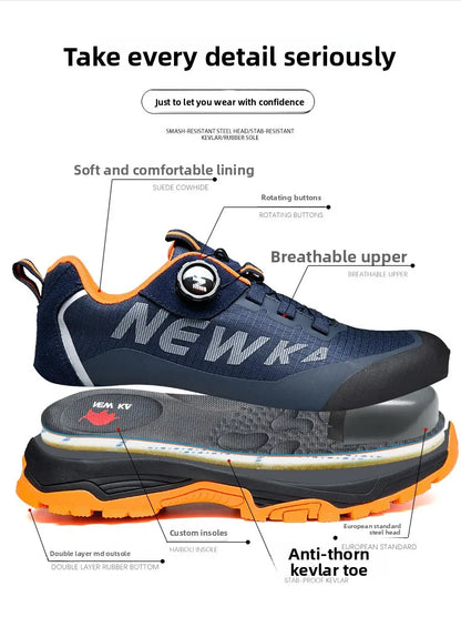 Labor Protection Shoes Anti Smashing AntiStabbingAnti Slip Protection Steel ToeShoes Wear-resistantShoes Men's Safety Work Shoes