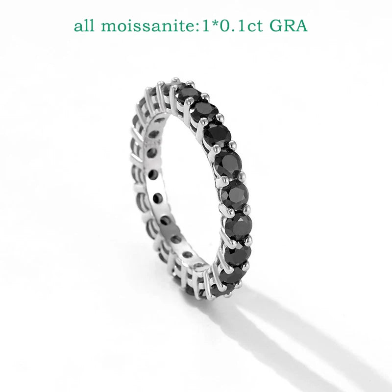3mm Certified Moissanite Rings for Women Full Diamond Sparkling Bride Jewelry Wholesale 100% 925 Sterling Silver 9 Color