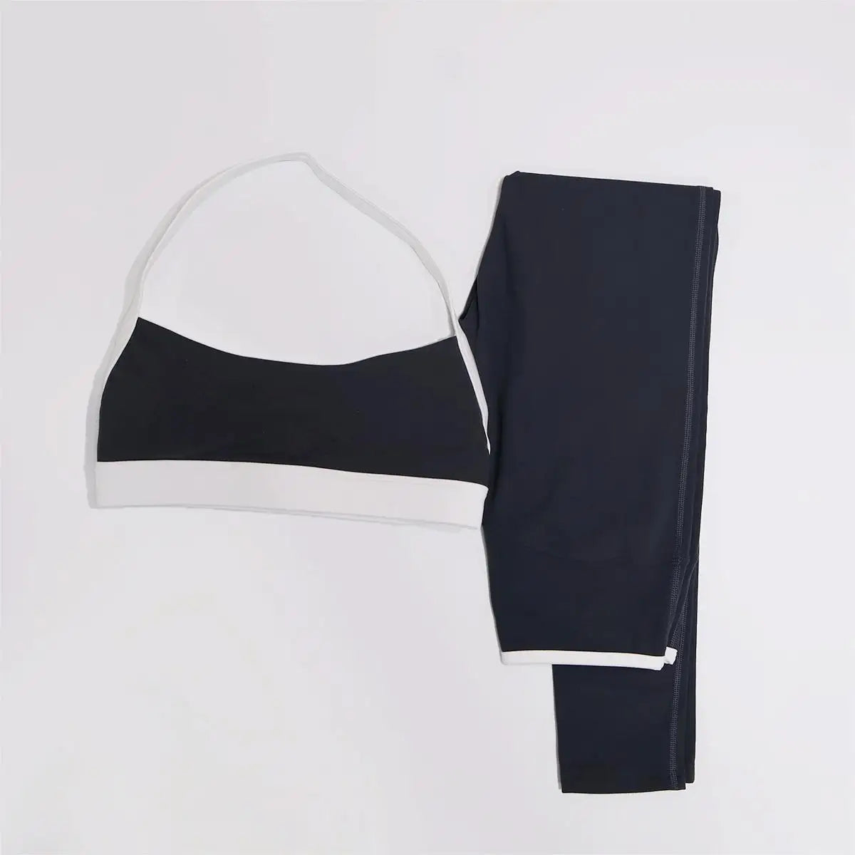 Women Summer Contrasting Sports Bra Shorts Set Female Two-Piece Set Running Shock-Absorbing Neck Hanging Underwear Yoga Set