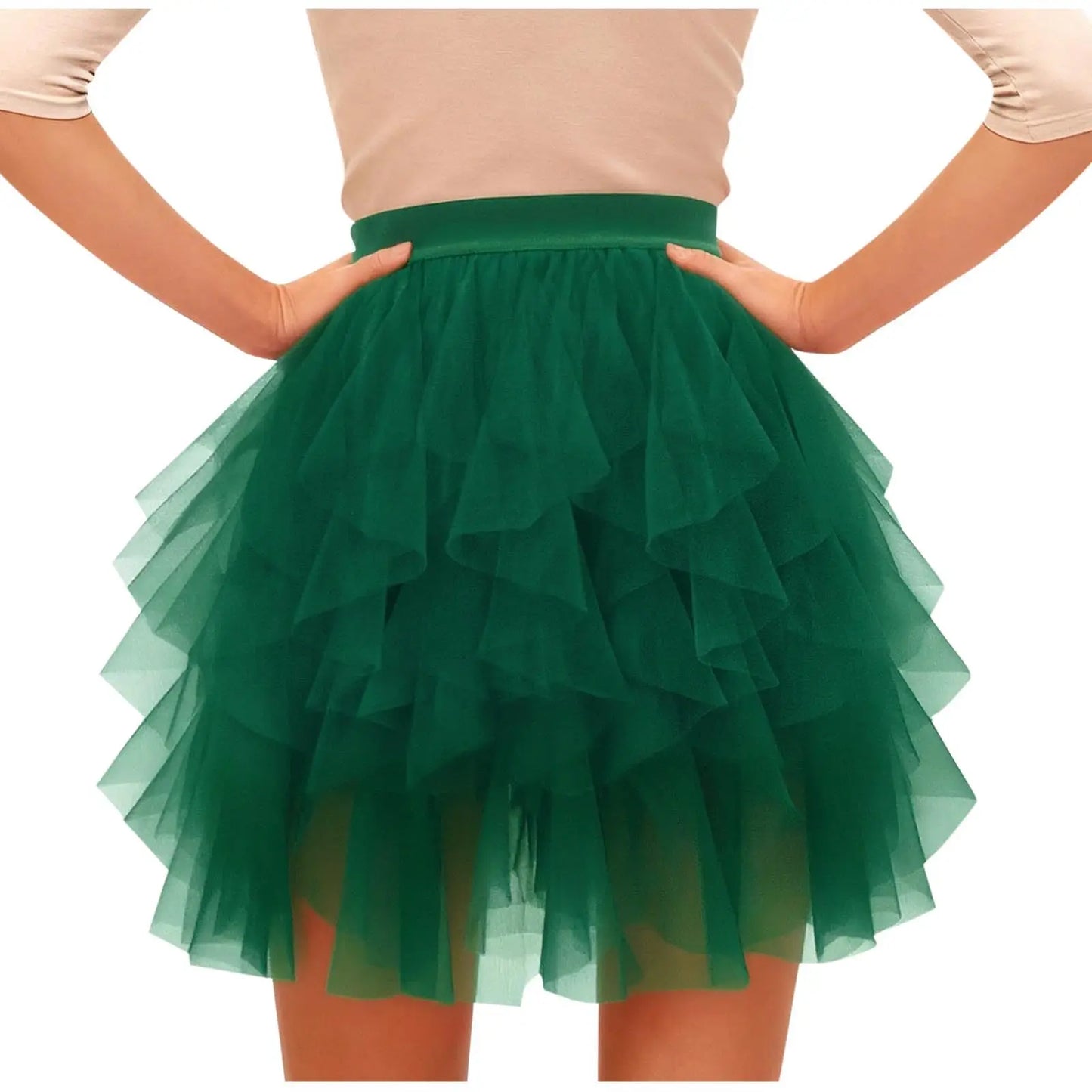 Women's Tulle Tutu Skirt Fashion Solid Color High Waist Mesh Skirt A-line Puff Skirt Cute Cake Skirt Cute Ballet Ball Half Skirt