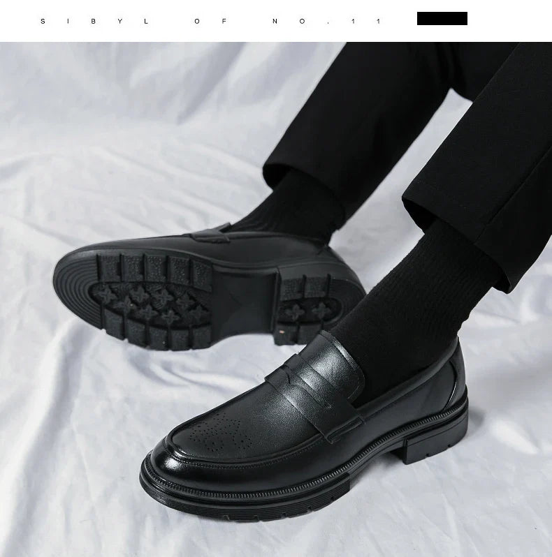 High Quality Men's Dress Shoes Office Casual Business Shoes For Men Brogues Leather Social Wedding Shoes Formal Loafers Male