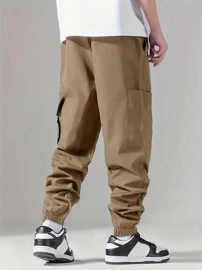 Men's Cargo Pants, Thin Trousers, Comfortable and Breathable, Outdoor Casual, Wearable, Running, Cycling, Multi-pocket 004