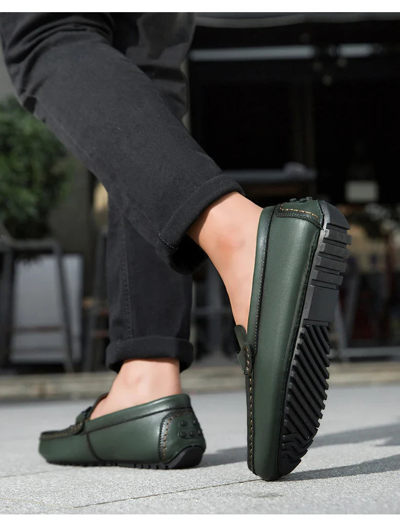 Genuine Leather Men Casual Shoes Luxury Brand Mens Loafers Moccasins Breathable Slip on Italian Driving Shoes Chaussure Homme