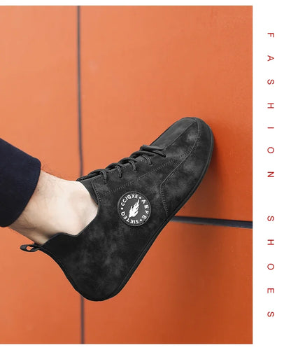 Men's Loafers Lightweight Driving Casual Thin Bottom Flats Shoes Soft Sole Comfortable Non Slip Lace-up Walking Shoes Men