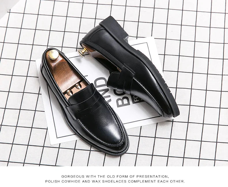Classic Men's Dress Shoes Office Formal Leather Shoes High Quality Brogues Casual Business Shoes For Men Social Party Loafers