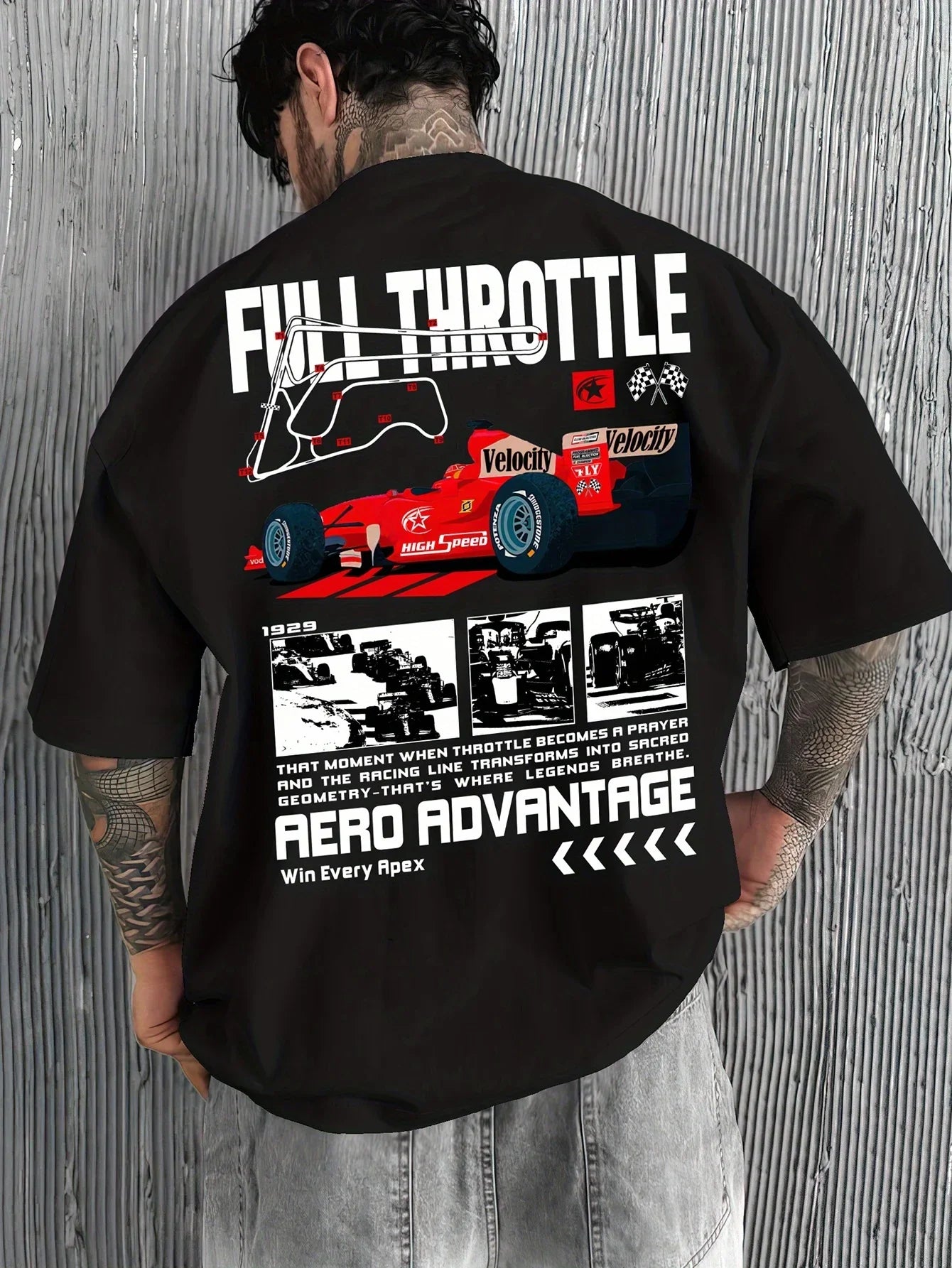 Men Formula Racing Summer T-shirt Loose Fit Breathable Soft Material Suitable for Daily Wear Suitable for Both Men and Women