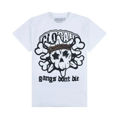 Glogang Men's Trendy Short-Sleeve T-Shirt Fashionable Street Style Harajuku Style Y2K Crew Neck Short-Sleeve Pure Cotton T-Shirt