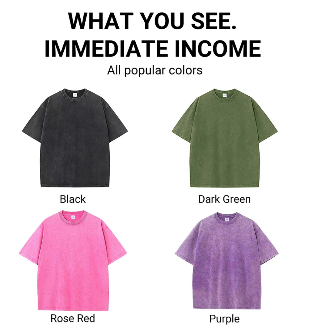 Rich Colors Simple Flowers Print Washed Female T-Shirt Summer Breathable T-Shirt Cotton Soft Short Sleeve All-Match Streetwear