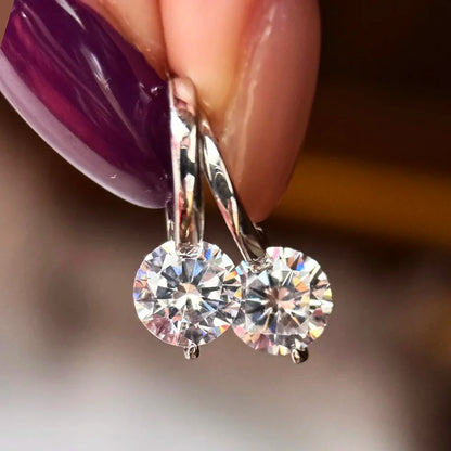 GRA Cerfied 2carat Moissanite Hoop Earrings for Women 925 Sterling Silver 8mm Sparkling Lab Diamond Huggies Earring Fine Jewelry