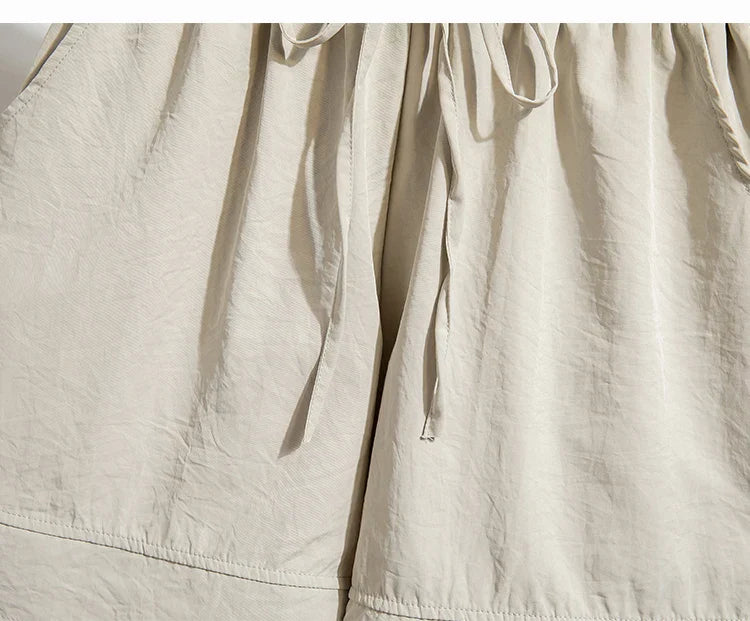 Plus Size Summer Shorts For Women 2025 Summer Ice Silk Drawstring Large Size Loose Shorts Women Korean Streetwear Shorts Female