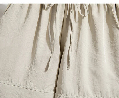 Plus Size Summer Shorts For Women 2025 Summer Ice Silk Drawstring Large Size Loose Shorts Women Korean Streetwear Shorts Female