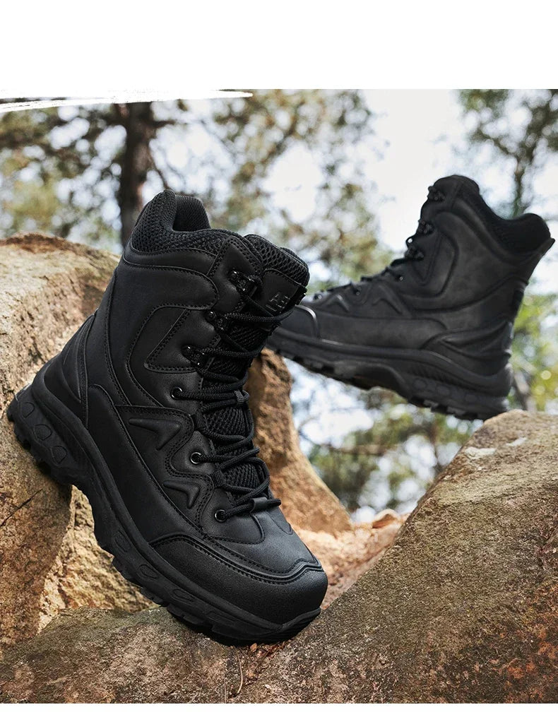 Fashion Men Boots Desert Tactical Boots Mens High Top Outdoor Hiking Shoes Waterproof Ankle Work Safty Sneakers