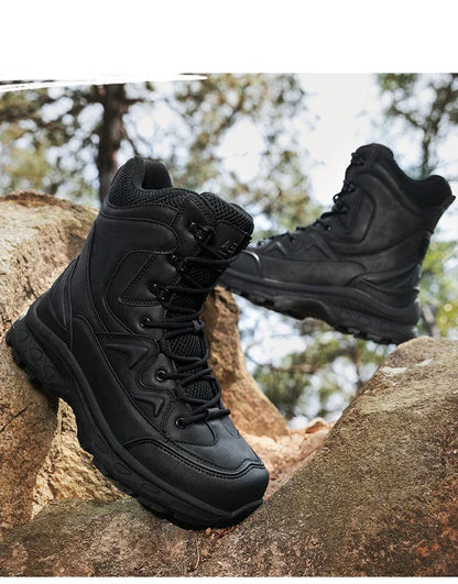 Fashion Men Boots Desert Tactical Boots Mens High Top Outdoor Hiking Shoes Waterproof Ankle Work Safty Sneakers