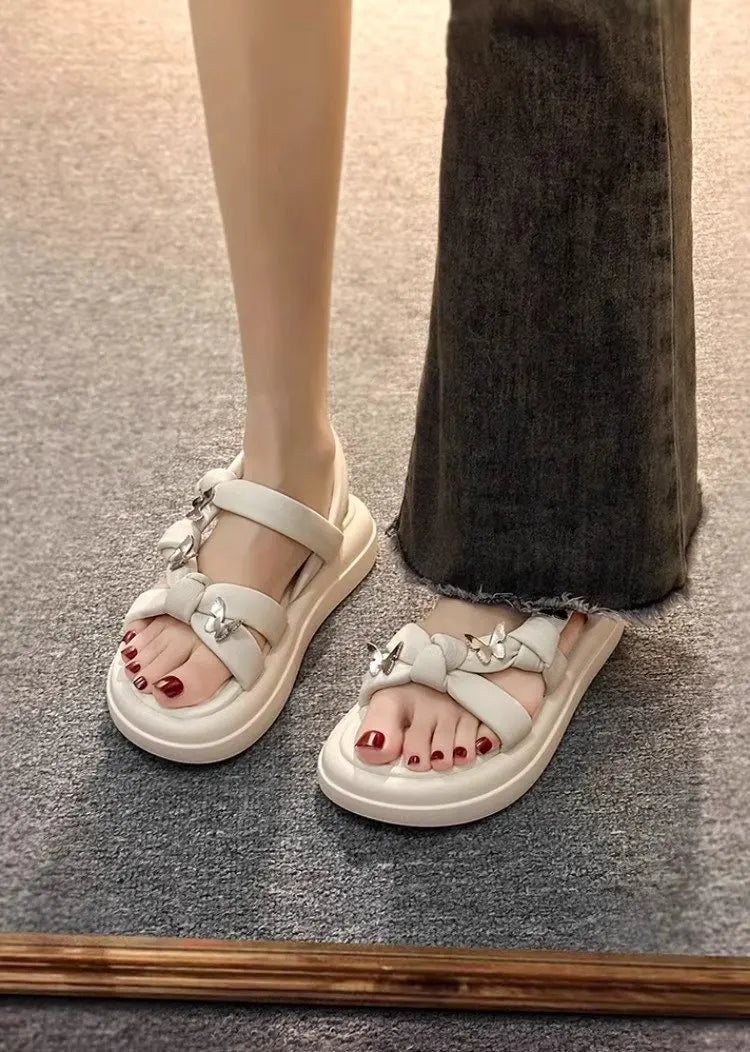 New Arrival Kids Sandals Children's Design Hollow-out Casual Sandals Soft Flat Strappy Sandals Girls Cute Bowknot Beach Shoes