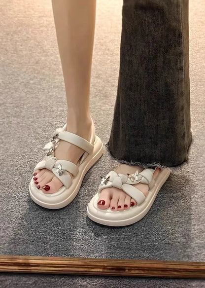 New Arrival Kids Sandals Children's Design Hollow-out Casual Sandals Soft Flat Strappy Sandals Girls Cute Bowknot Beach Shoes