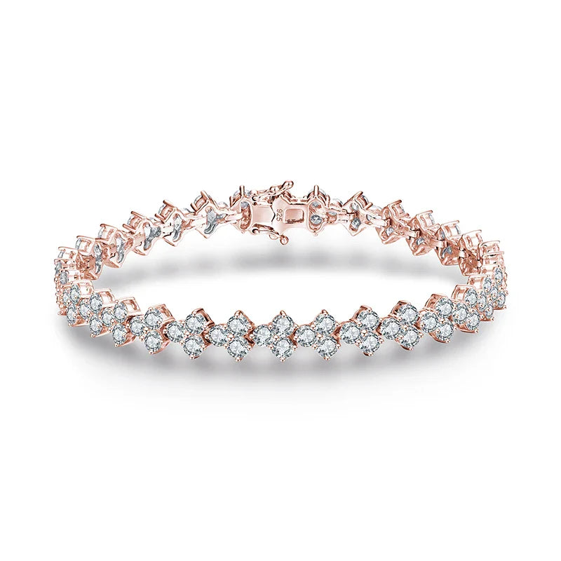 Luxurly Brilliant Cut 3.0mm Moissanite Diamond Bracelet for Women Men Real 925 Sterling Silver Anniversary Wedding Gift