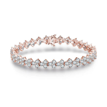 Luxurly Brilliant Cut 3.0mm Moissanite Diamond Bracelet for Women Men Real 925 Sterling Silver Anniversary Wedding Gift