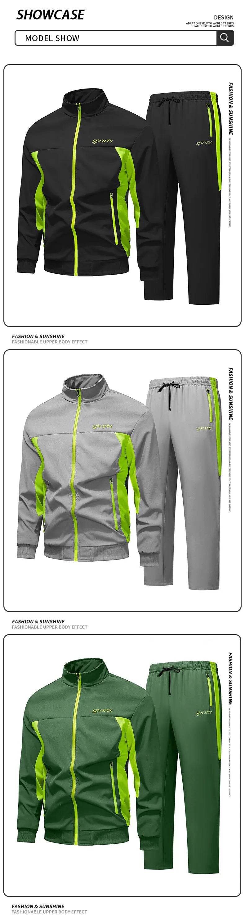 Mens Casual 2 Piece Set Long Sleeve Jacket Pants Thin Lightweight Polyester Cotton Trendy Hip Hop Streetwear Spring Autumn