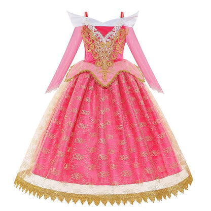Girls Sleeping Beauty Aurora Cosplay Princess Dress Kids Rapunzel Frozen Elsa Cinderella Costume Party Clothing 2-12Years