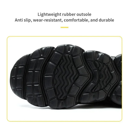 Rotating Button Tactical Boots Men Reflective Steel Toe Shoes Indestructible Work Sneakers Protective Safety Boots Size 47 48