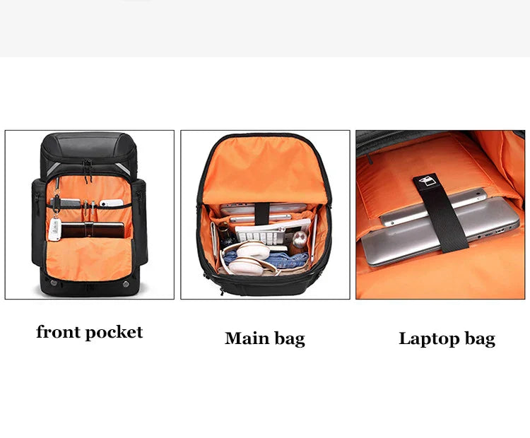 Men travel backpack large capacity trekking Backpack Business 17 Inch Laptop Backpack 50L Hiking fashion Backpack With shoe bag