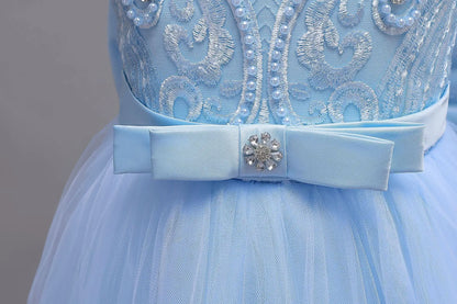 4-12 years old gorgeous girl dress sheer elegant girl birthday party princess dress long carnival evening dress summer clothing