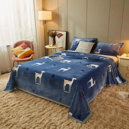 Thickened Velvet Blanket Children Single Double Person Fleece Coral Velvet Blanket Retail Coral Fleece Blanket Velvet Throw B...