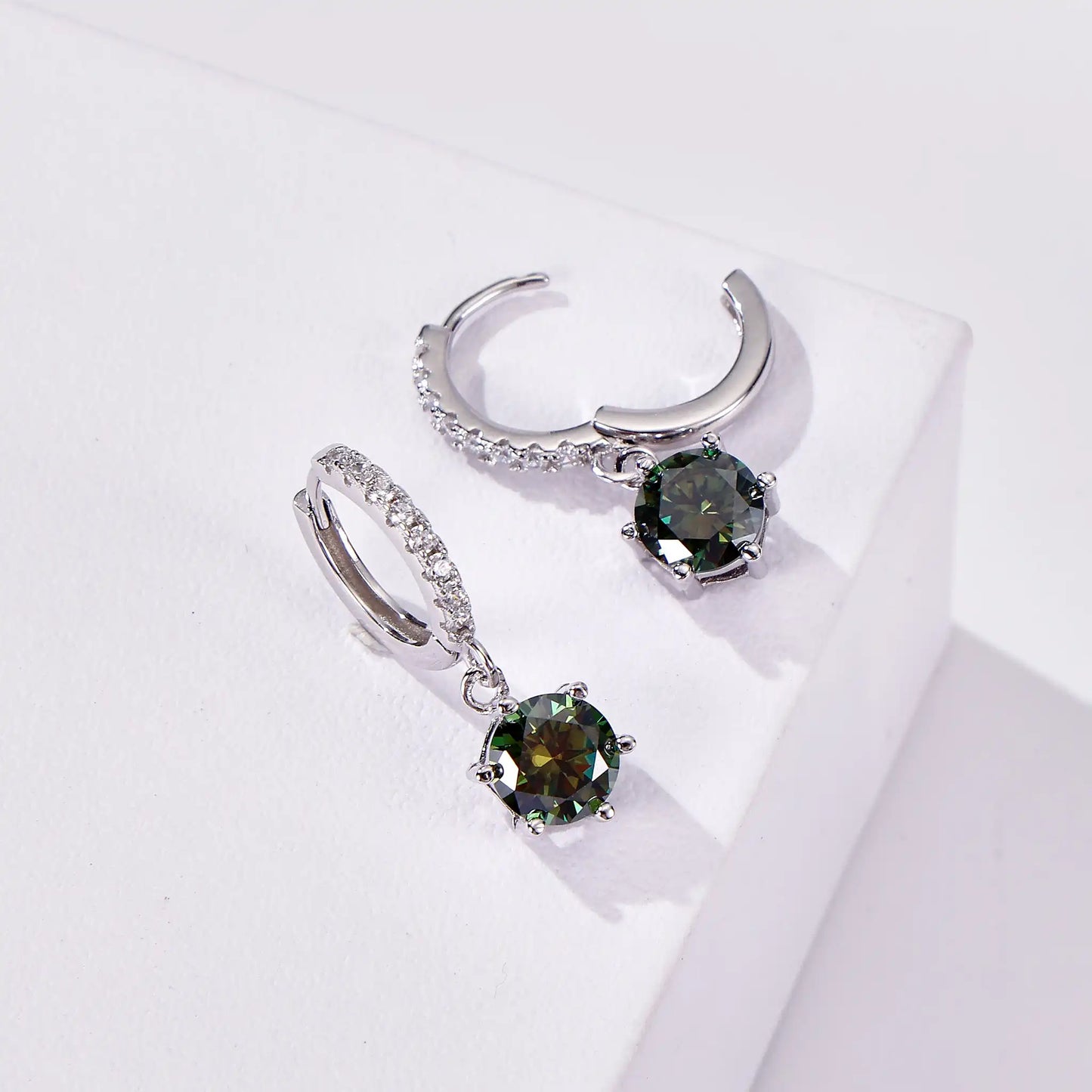 925 Sterling Silver 1 Carat Moissanite Drop Earrings for Women Charm Engagement Fine Jewelry Gift for Female Party Date