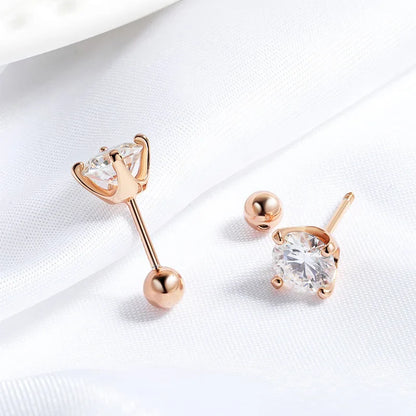0.5CT 1CT 2CT Certified Moissanite Stud Earrings for Women Sparkling D Color Lab Diamond 100% 925 Sterling Silver Jewelry