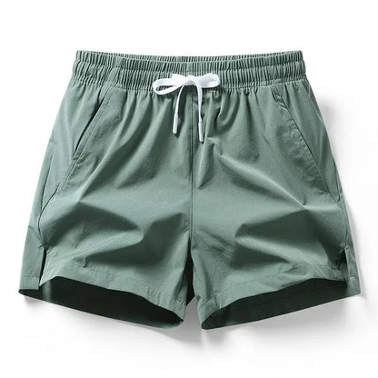 1pcs Summer Men Ice Silk Shorts Quick Drying Running Gym Pants Homme Surf Ventilate Drawstring Casual Outdoor Sport Couple Short