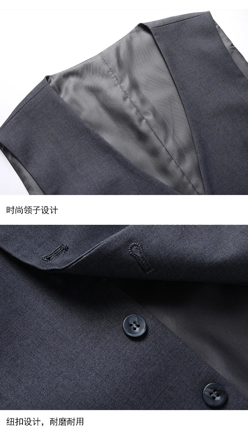 Terno Boutique Moda Masculina Negócios (Blazer + Colete + Calça) Terno Masculino Casamento Casual Profissional Formal 3 Peças M-6XL
