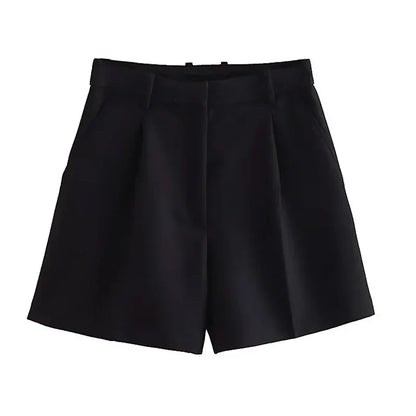 Female Shorts Black Pink Shorts Woman Summer 2024 Pleated Baggy White Shorts For Women Casual High Waist Short Pants