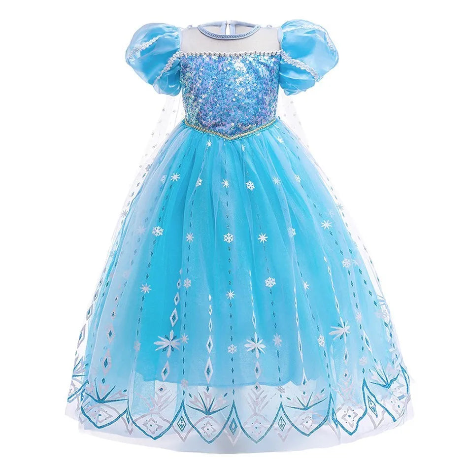 Fantasia Infantil de Rainha da Neve para Crianças, Cosplay da Elsa, Apresentação, Lantejoulas, Disfarce, Vestido Elegante de Princesa para Festa de Meninas, Fantasia de Halloween