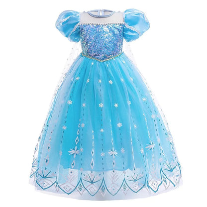 Fantasia Infantil de Rainha da Neve para Crianças, Cosplay da Elsa, Apresentação, Lantejoulas, Disfarce, Vestido Elegante de Princesa para Festa de Meninas, Fantasia de Halloween