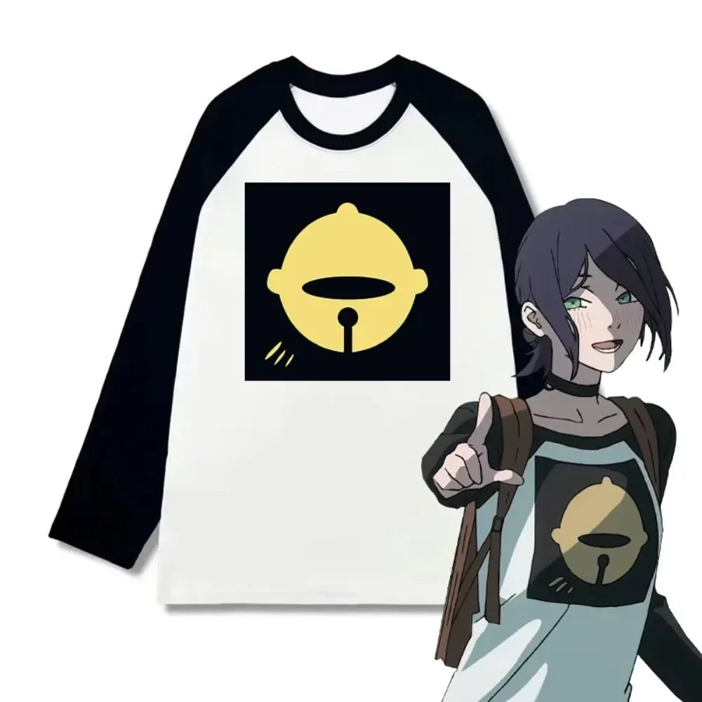Anime Reze Long Sleeve T-shirt Cosplay Oversized Vintage Chainsaw Men Women Clothes Japanese Manga Tee Clothing Harajuku Y2k Top