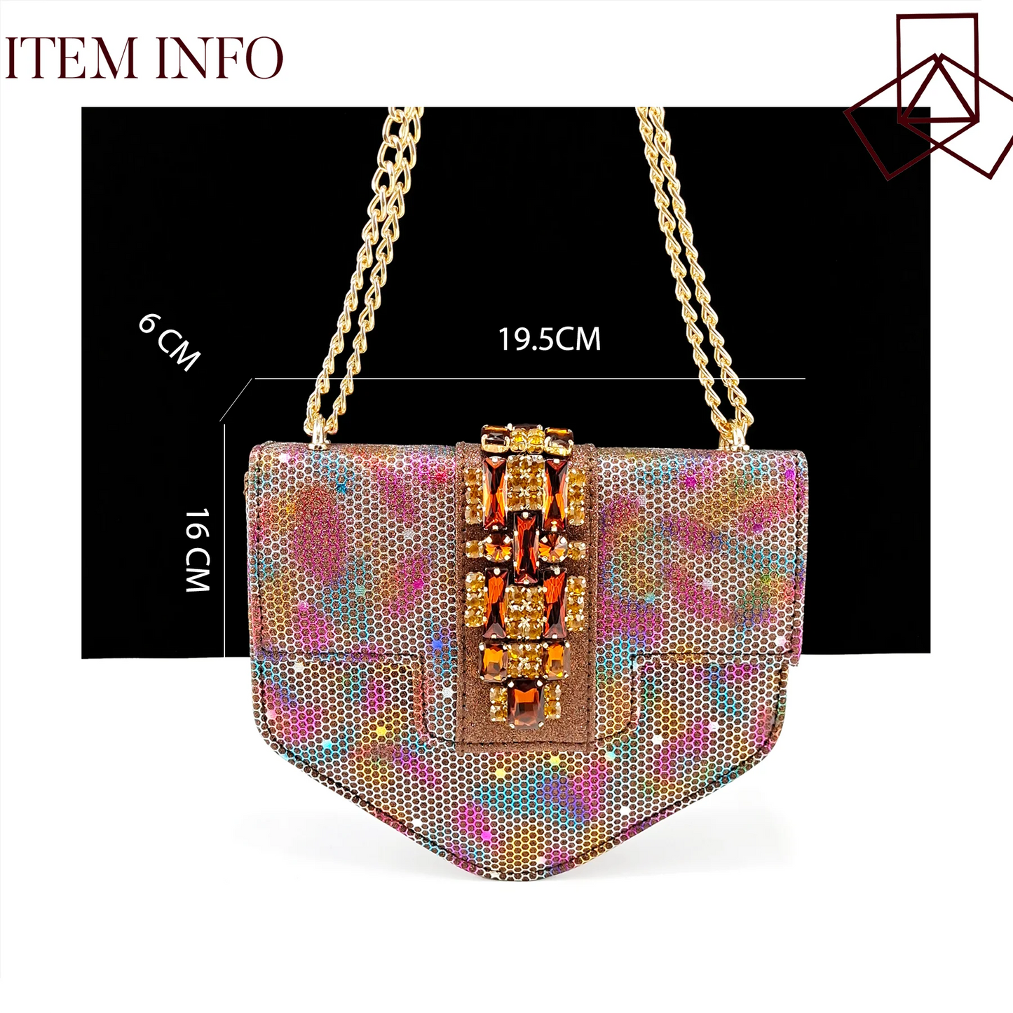 Mature Style Colorful Rhinestone Metal Design Strange High Heel Style Peep Toe Shoes and Bag Set for Party Wedding
