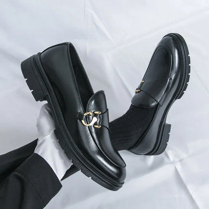 Men's Leather Loafers Slip On Office Casual Business Leather Shoes For Men Wedding Oxford Shoes Male Party Formal Derby Shoe Man