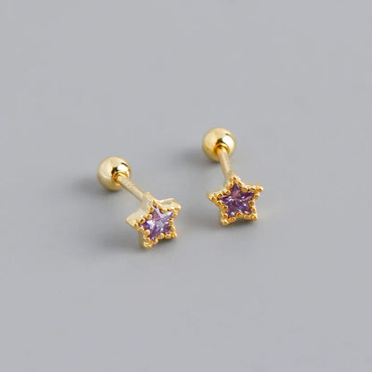 925 Sterling Silver Fashion Korean Petal Screw Bead Stud Earrings for Women Charm Ear Bone Piercing Jewelry Accessories