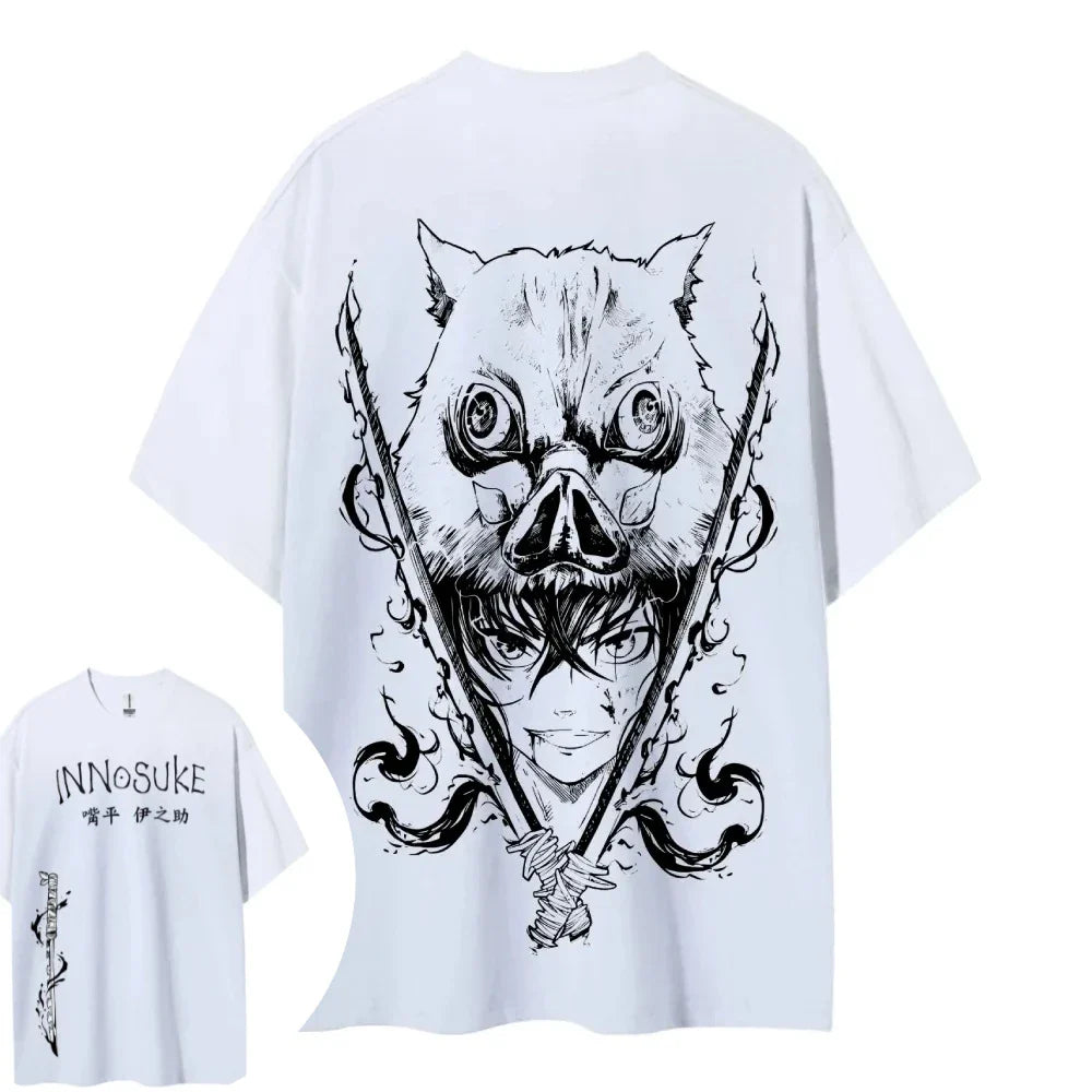 Demon Slayer Printed Short Sleeve Casual Summer Wear Men's Comfortable Clothing Men's Clothing Short Sleeve Half Sleeve Top